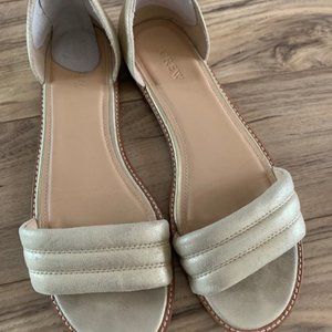J. Crew Muted Gold Simple Sandals